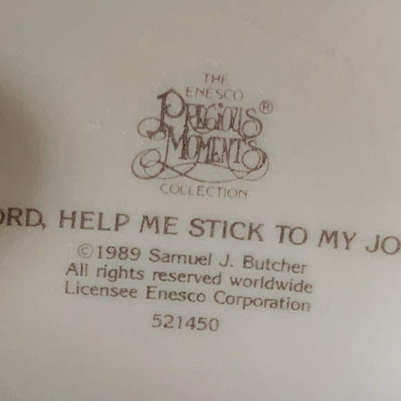 Vintage 1980 Enesco Precision Movements “Lord Help Me Stick To My Job” - Picture 6 of 7